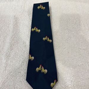 Rivetz of Boston Men's Navy Rooster Animal Print Tie